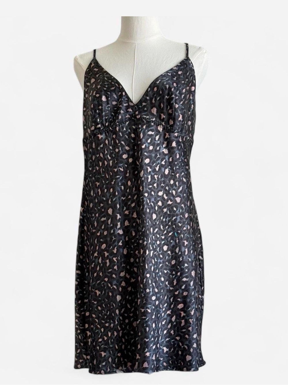 Victoria’s Secret Satin Slip Dress Nightgown Black  Blue Pink 90s Whimsigoth XL